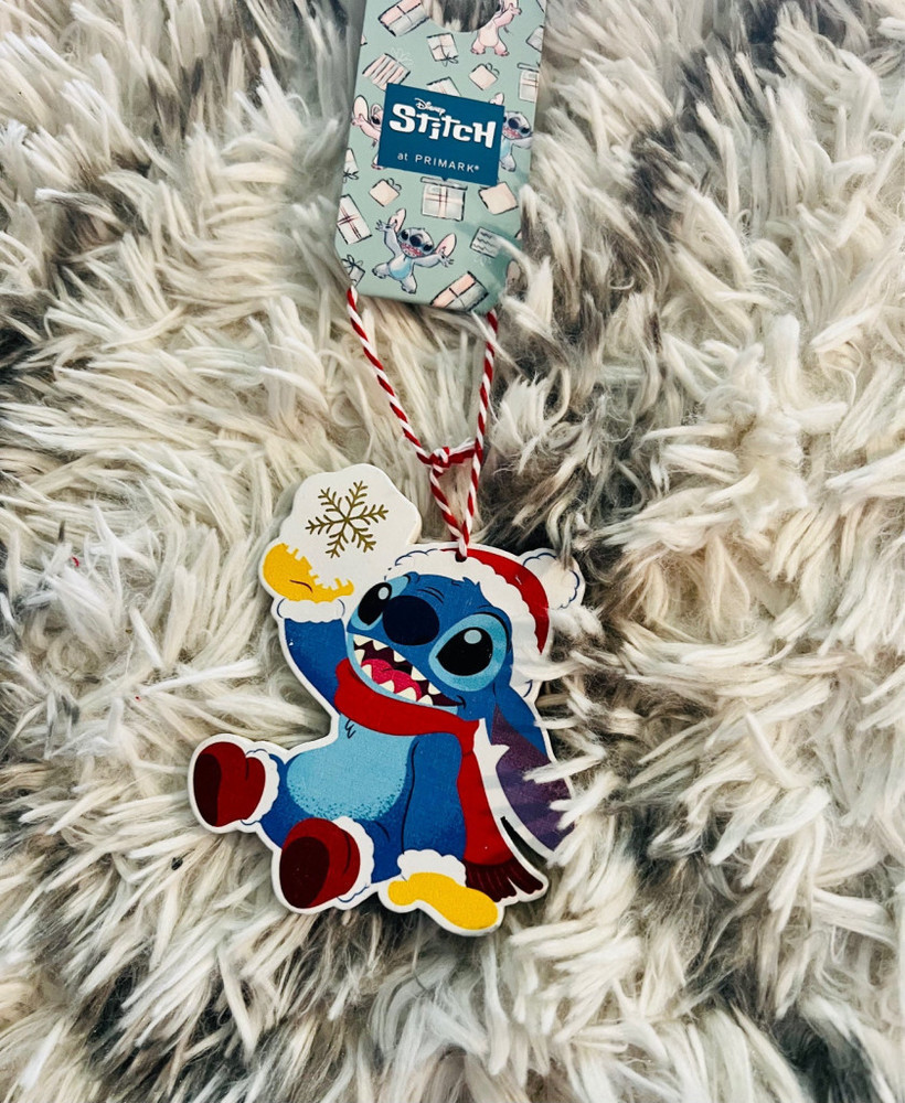 𝅺PRIMARK Exclusive Disney Lilo and Stitch Wooden Christmas Ornament Bauble